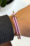 Detailed Adjustable Knitted Rope Women's Steel Bracelet Pink Turquoise Does Not Tarnish Does Not Lose Color - 4