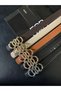 5-Piece Genuine Curved Leather Combined Ring Buckle Women's Trouser Belt, Coat Belt, Dress Belt - 4
