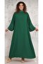 Women's Comfortable Fit Dress with Pearl Embroidery on the Collar and Sleeves - 2