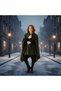 Khaki Green Warm Anti-Pilling Fleece Hooded Unisex Outdoor Camper Poncho Winter Buttoned Shawl - 8