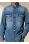 Men Regular Fit Collared Long Sleeves Reef Denim Shirt - 4