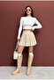 Half Fishing Collar Buttoned Long Sleeve Blouse Ribbed Knit Op Bluz - 2