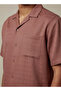 Men Regular Fit Camp Collar Textured Short Sleeves Resort Shirt - 4