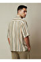 Men Camp Collar Striped Short Sleeves Resort Shirt - 3
