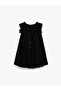 Ruffled Tulle Dress with Bow Detail and Crew Neck - 2