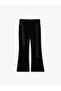 High Waist Wide Lightweight Flared Fabric Pants with Tie Belt Detail - 3