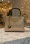 Women's Glittered Chain-Strap Evening Hand and Shoulder Bag, Clover, Gold - 5