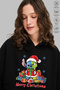 Unisex Hoodie Long Sleeve Stitch Grinch Christmas Printed Hooded Fleece-Lined Oversized Cotton Sweatshirt