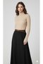 Women's High Neck Stretch Fabric Knitwear Badi – Finger-Through Sleeve, One Size, 100% Acrylic - 3