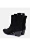 Large Size Genuine Leather Suede Cowboy Boots 41-42-43-44-Black Suede - 6