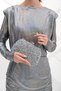 Women's Silver Stone Evening Dress Clutch Portfolio Bag - 3