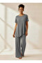 Plus Size Combed Cotton Top and Bottom Set