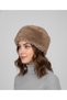 Beige Faux Fur Plush Kalpak - Women's Furry Hat - 2