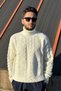 Men'S, Hair Knit, Full Turtleneck, Wool, Old Money Culture, Sweater Pltk13 - 3