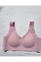 Women's Pink Laser Cut Padded Sports Bra - 2
