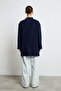 Women's Navy Blue Turtleneck Soft Textured Basic Sweater - 5
