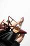 New Season Setiletto High Heels Thin Heel Burgundy Wrinkled Heel Height 7cm - 4