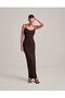 Women's Backless Strappy Long Dress Bitter Coffee Single Product Summer Casual Stylish Comfortable Cut - 3