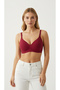Women's Laser Cut Comfortable Red Bra Underwear
