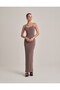 Women's Backless Strappy Long Dress Dark Mink Single Product Summer Casual Stylish Comfortable Cut