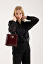 Women's Crinkled Patent Leather Bag - 6