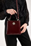 Women's Crinkled Patent Leather Bag - 7