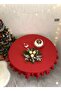 Red Bulda Cotton Linen Fluffy Table Cloth - 2