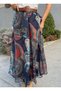 Long Chiffon Skirt with Belt and Lining - 5