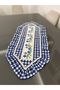 Blue Gingham Ruffled Cross-Stitch Detailed Runner (Cross-Stitch Pattern May Vary) - 2