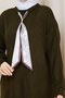 Women's Crew Neck Scarf Knitwear Tunic - 5