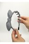 Gray striped and polka dot bow gear crown - 3