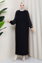 Women's Sleeve Silk Cupra Half Turtleneck Mercerized Knitwear Dress - 4