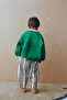 Unisex Kids Green Horse Embroidered Oversized Sweatshirt and Striped Pants Set