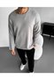 Men's Oversized Knitwear Sweater Cotton Wide Crew Neck Loose Knit New Season - 2