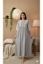 PREMIUM NIGHT GOWN WITH FLORAL LACE DETAILING - 2