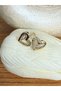 Minimal Emotional Heart-Shaped Steel Earrings for Girls and Women with Zircon Stone Gold - 4