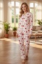 Mother-Daughter Matching (Sold Separately) Patterned Shirt Collar Pajama Set - 3
