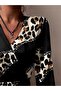 Women's Long Sleeve Double Breasted Collar Asymmetrical Detail Mini Modal Dress - 2