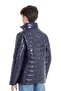 Boy's Mock Neck Pocket Shiny Puffer Jacket - 7