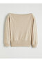 Beige Boat Neck Blouse - 5