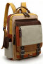 4012 Cream Caramel Daily Postman Small Backpack with Cross Shoulder Strap 14 Inch Laptop Cotton Gabardine Bag