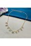 Colorful Baguette Stone Gold Luck Necklace - 7