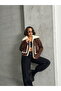 Eopar Patterned Plush Coat - Brown Black | |   F1814 - Coffee Black - 2