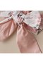 Baby Girl Cotton Romper Newborn Floral Headband and Footed Jumpsuit Set - 3