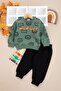 Boy Baby Lion Printed Winter 3-Layer Fleece Set Fleece-Lined Sets 6-9-12-18-24 Months - 2