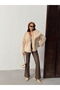 Faux Fur Women's Coat – Fluffy Soft Textured Winter Stylish Outerwear - Stone |   F2040 - Stone - 3
