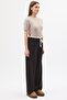 Double Waist Detailed Trousers Brown