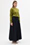 Flounce Denim Skirt Dark Blue - 2