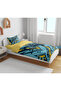 Blue Lightning Themed 3D Digital Printed Single Youth Boys' Duvet Cover Set Sleeping Set - 3