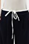 Double Waist Detailed Trousers Navy Blue - 5